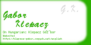 gabor klepacz business card